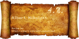 Albert Nikolett névjegykártya